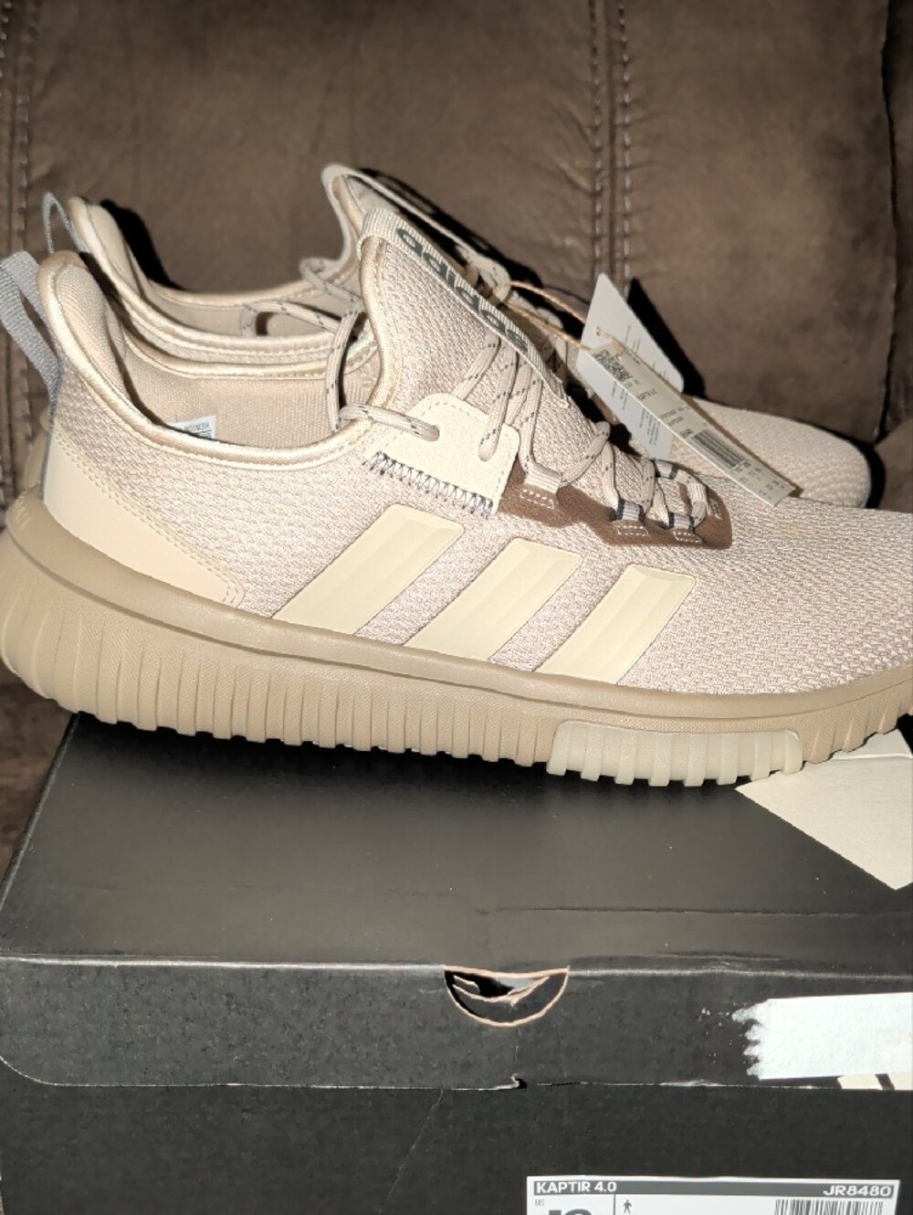adidas Men’s Kaptir 4.0 Sneakers in Light Beige - Picture 7 of 8